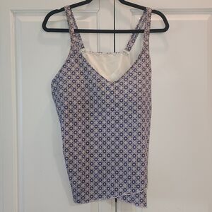 Lands' End Size 1X Patterned Tankini Swimsuit Top